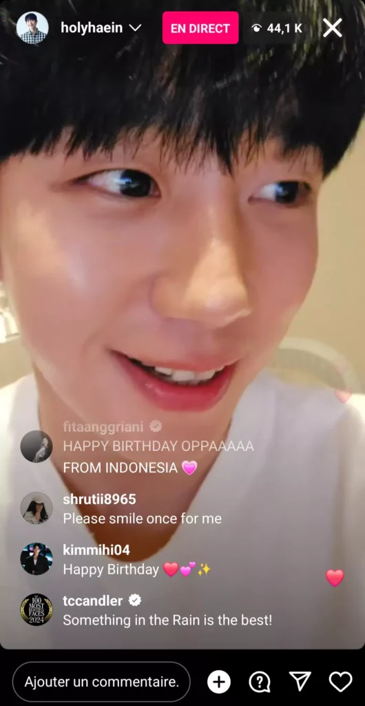 Jung Hae-in instalive 1er avril 2024